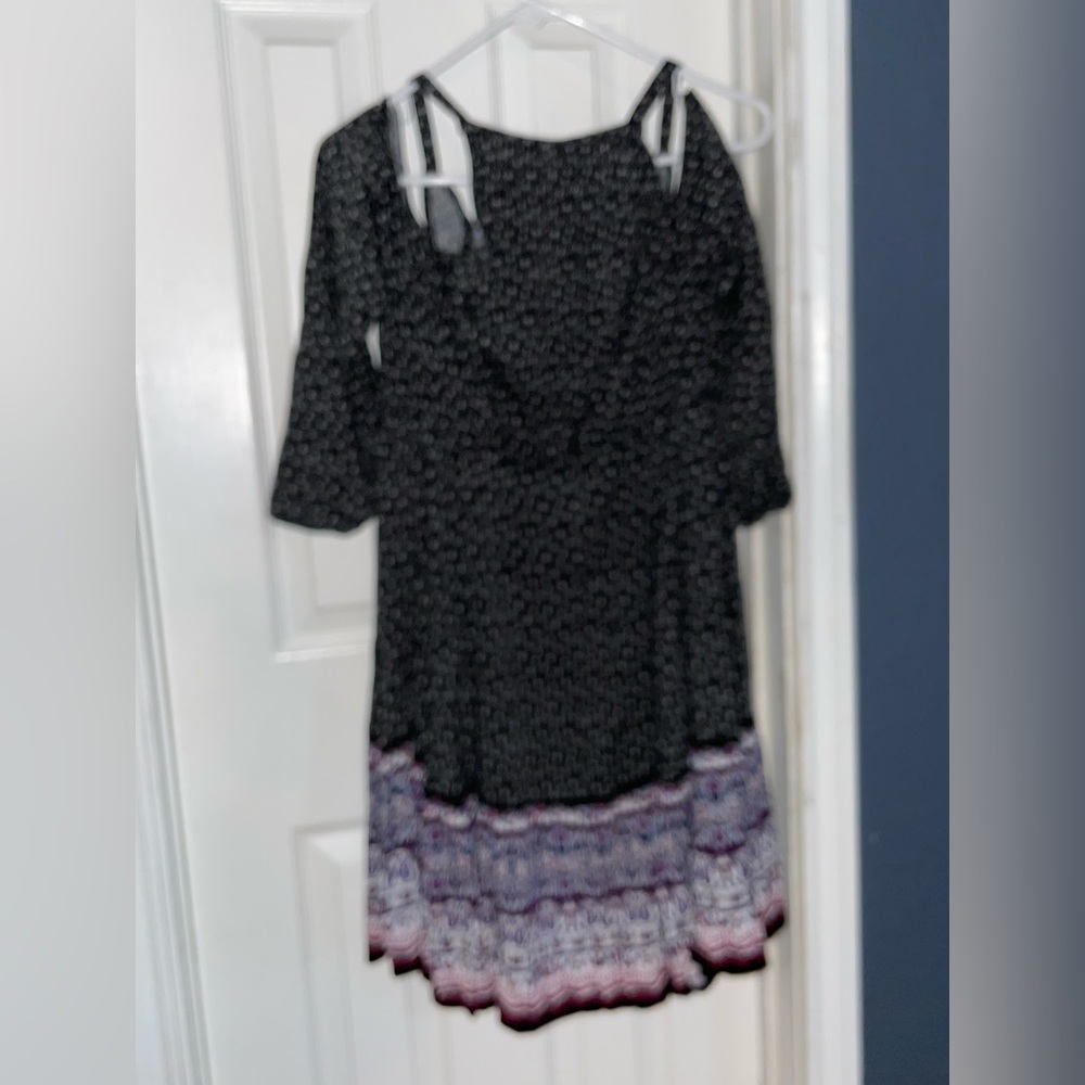 Torrid Border Print Challis Cold Shoulder Dress S… - image 8